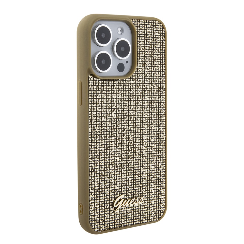 Husa pentru iPhone 15 Pro Max, Disco Metal Logo, Guess, Auriu - 3 | YEO