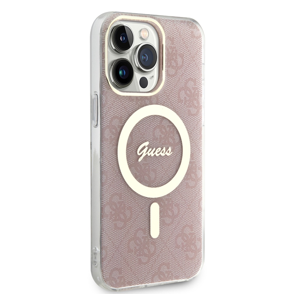 Husa pentru iPhone 15 Pro Max, IML 4G MagSafe, Guess - Roz - 2 | YEO