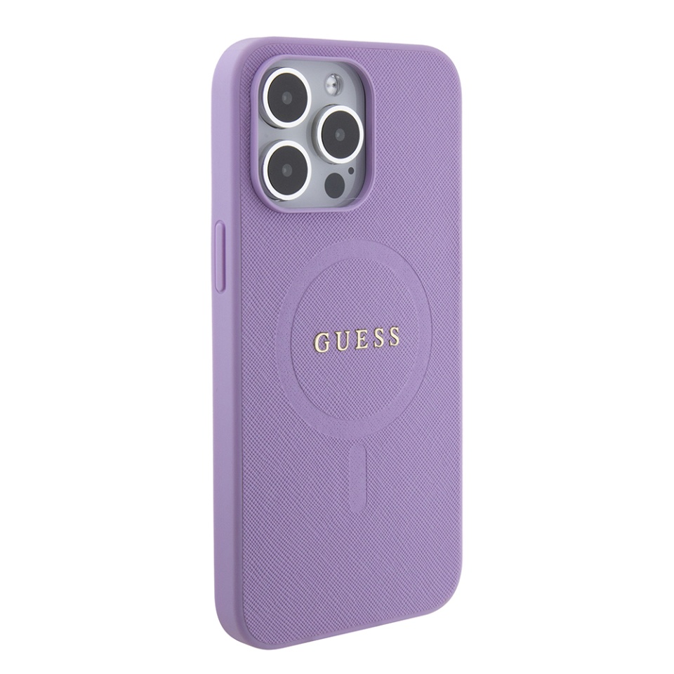Husa pentru iPhone 15 Pro Max Saffiano MagSafe, Guess - Mov - 3 | YEO