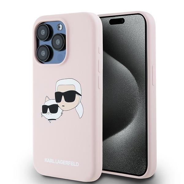 Husa pentru iPhone 15 Pro Max, Silicone MagSafe, Karl Lagerfeld - Roz
