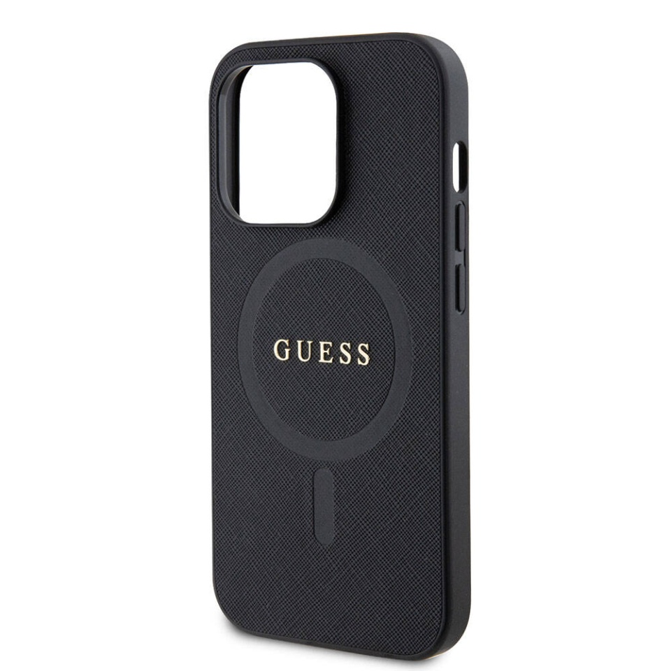 Husa pentru iPhone 15 Pro Saffiano MagSafe, Guess - Negru - 3 | YEO