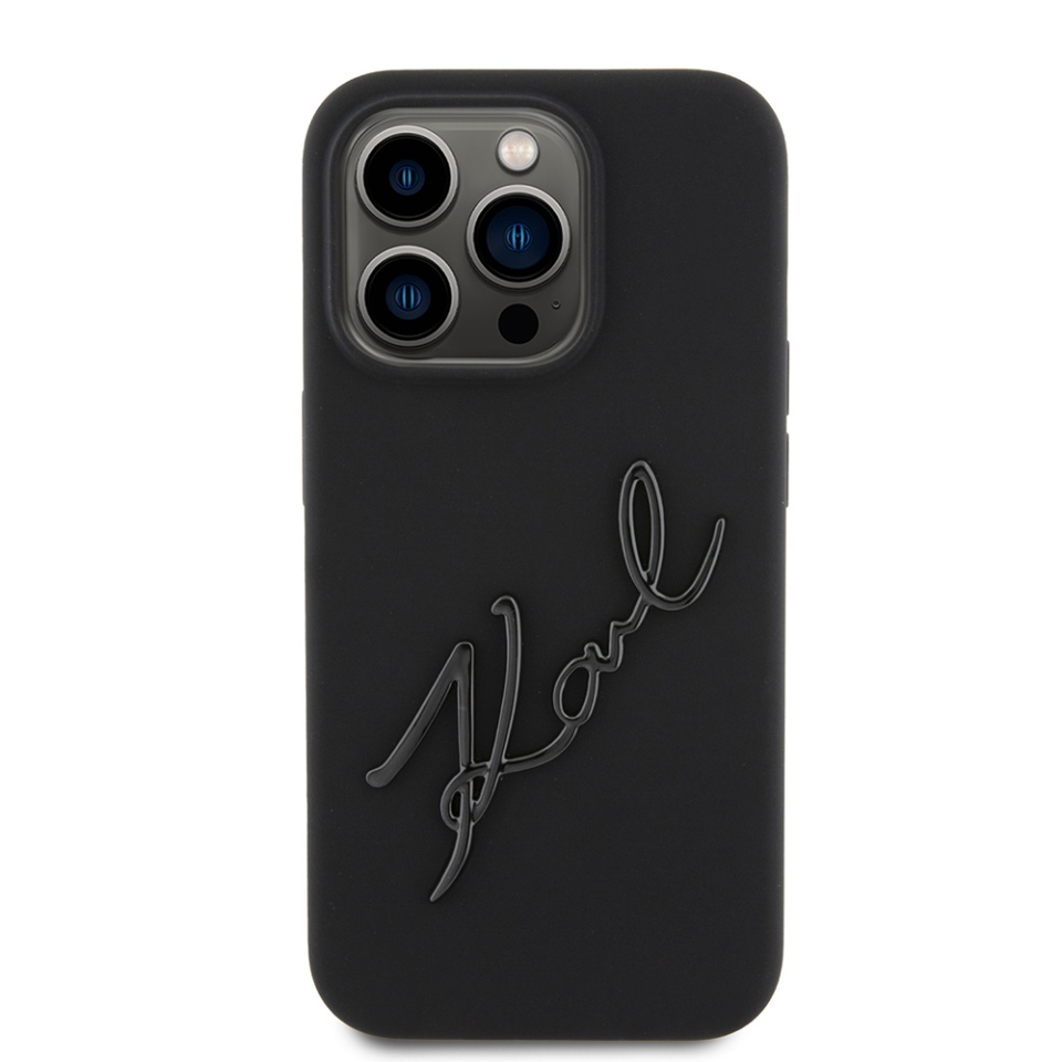 Husa pentru iPhone 15 Pro, Silicone, Karl Lagerfeld, Negru - 1 | YEO