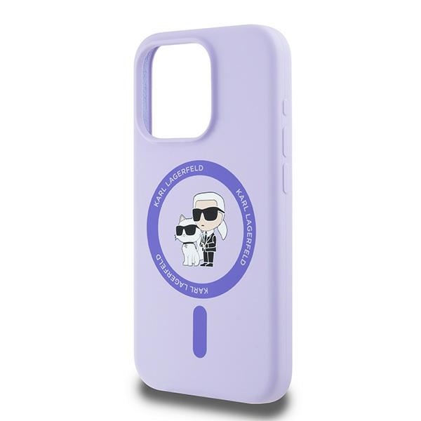 Husa pentru iPhone 15 Pro, Silicone MagSafe, Karl Lagerfeld - Mov - 3 | YEO