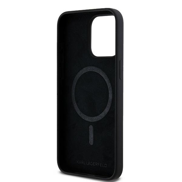 Husa pentru iPhone 15 Pro, Silicone MagSafe, Karl Lagerfeld - Negru - 1 | YEO