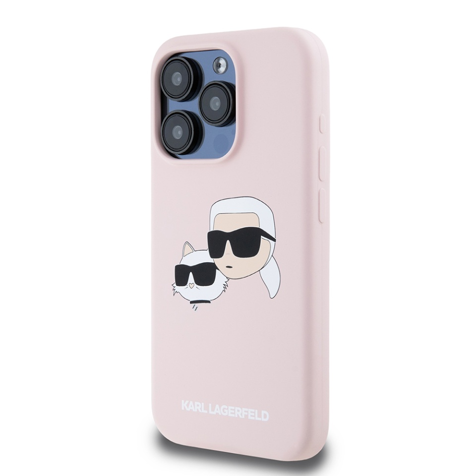Husa pentru iPhone 15 Pro, Silicone MagSafe, Karl Lagerfeld - Roz - 2 | YEO