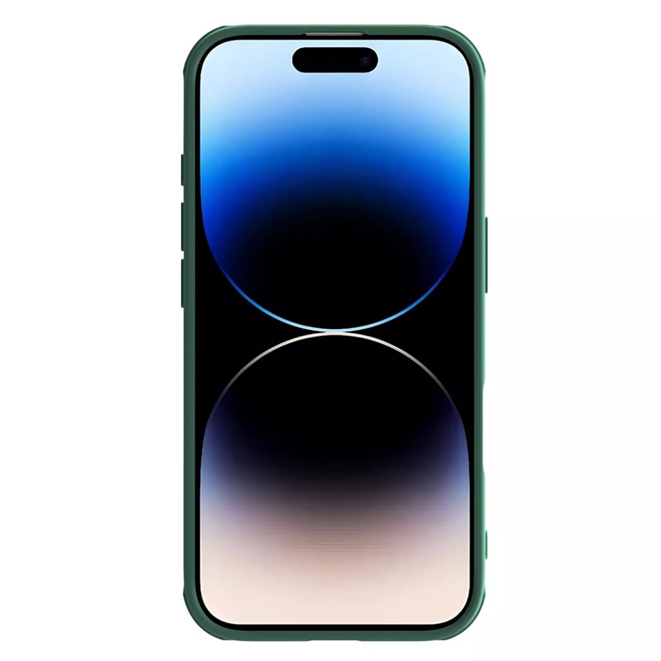 Husa pentru iPhone 16 cu inel magnetic si protectie camera Nillkin CamShield - Verde - 2 | YEO