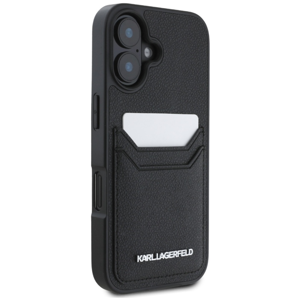 Husa pentru iPhone 16, Hardcase Leather, Karl Lagerfeld, Negru - 1 | YEO