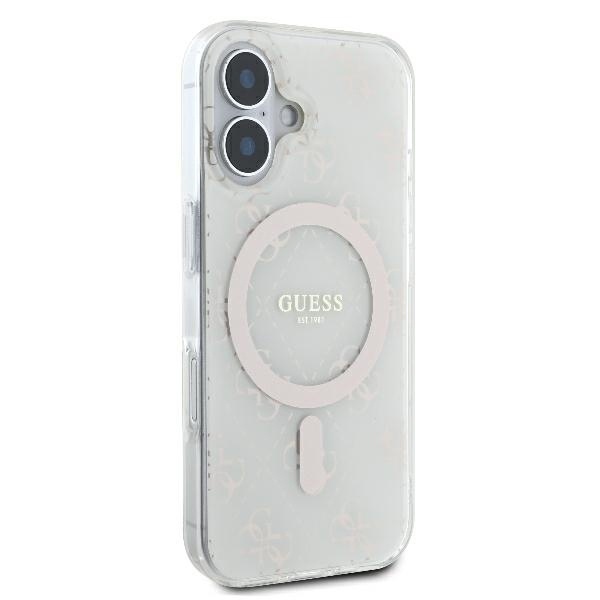Husa pentru iPhone 16, IML 4G Background MagSafe, Guess, Alb - 3 | YEO