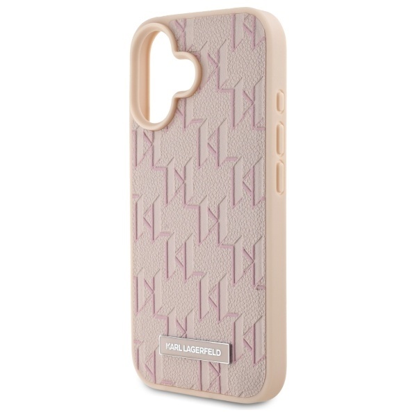 Husa pentru iPhone 16 Leather MagSafe, Karl Lagerfeld - Roz - 3 | YEO