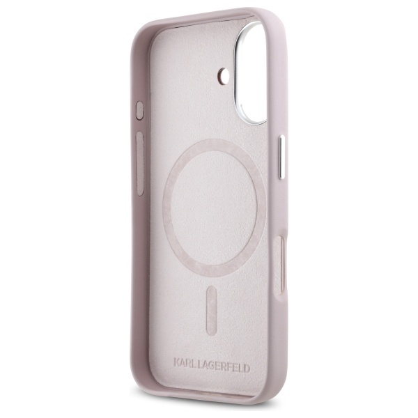 Husa pentru iPhone 16 Leather MagSafe, Karl Lagerfeld - Roz - 2 | YEO