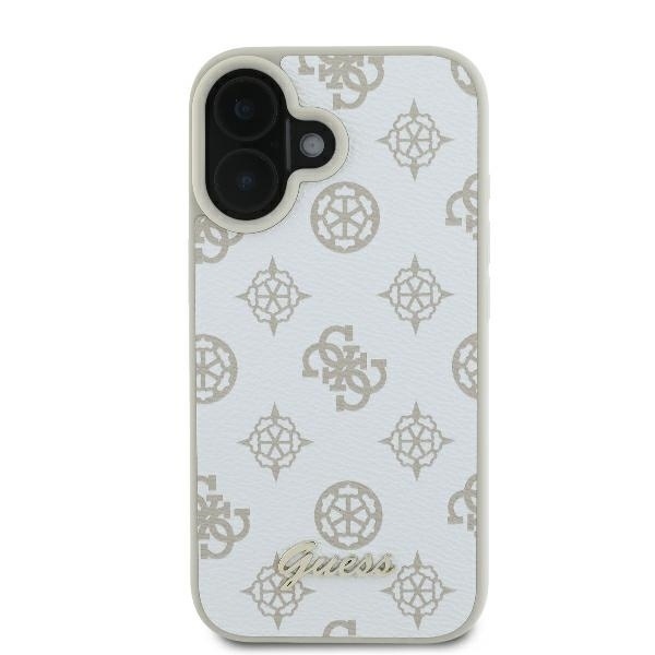 Husa pentru iPhone 16 Peony Script MagSafe, Guess - Alb - 2 | YEO