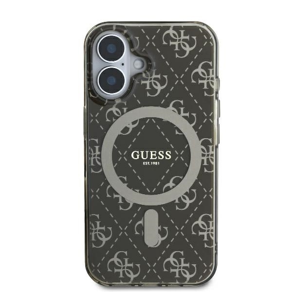 Husa pentru iPhone 16 Plus, IML 4G Background MagSafe, Guess, Maro - 2 | YEO