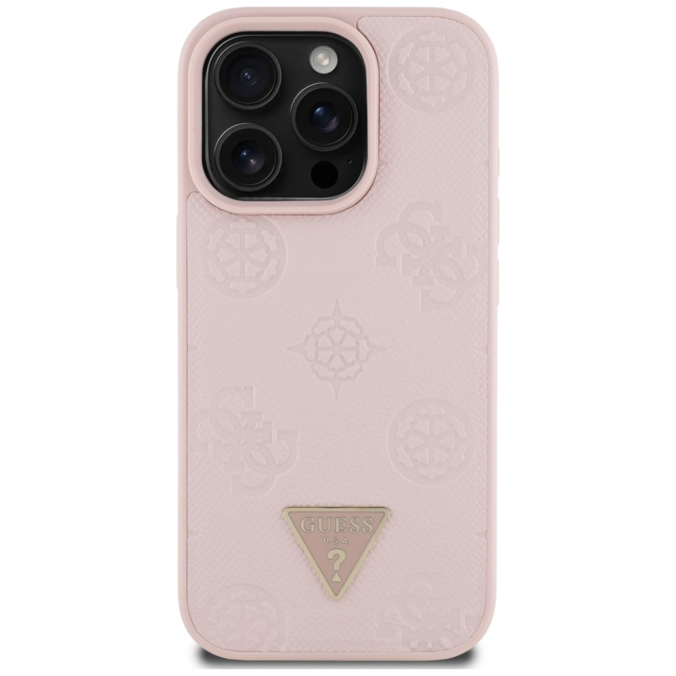 Husa pentru iPhone 16 Pro, Grained Triangle, Guess, Roz - 2 | YEO