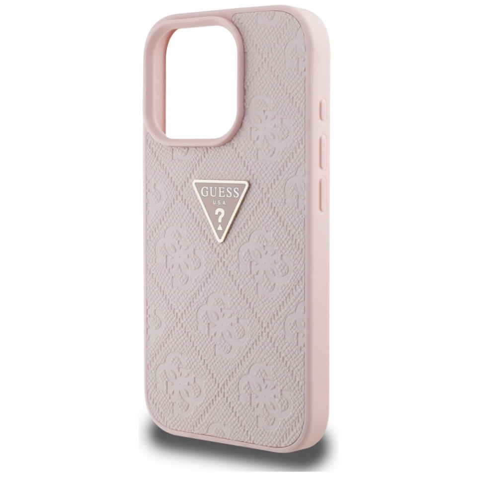 Husa pentru iPhone 16 Pro, Guess 4G Metal Logo, Protectie Slim, Compatibila, Roz - 3 | YEO