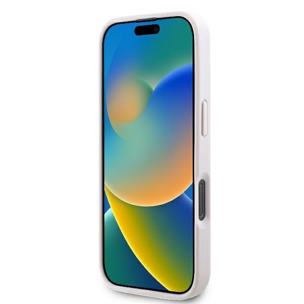 Husa pentru iPhone 16 Pro, Guess, Leather 4G Triangle Strass, Roz - 2 | YEO