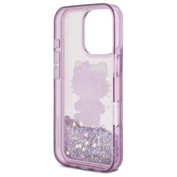 Husa pentru iPhone 16 Pro, Hardcase Liquid Glitter, Hello Kitty - Mov - 1 | YEO