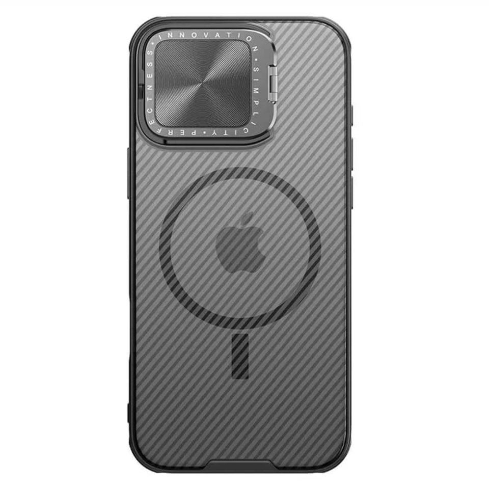 Husa pentru iPhone 16 Pro Max cu inel magnetic si protectie camera Nillkin CamShield - Negru/transparenta - 2 | YEO