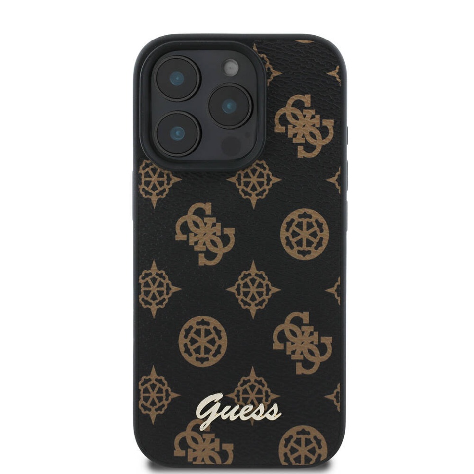 Husa pentru iPhone 16 Pro Max Peony Script MagSafe, Guess - Negru - 2 | YEO