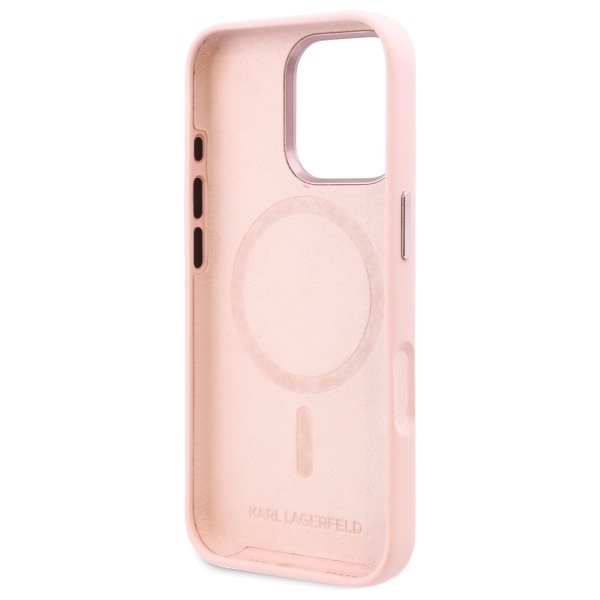 Husa pentru iPhone 16 Pro Max, Silicone MagSafe, Karl Lagerfeld - Roz - 2 | YEO