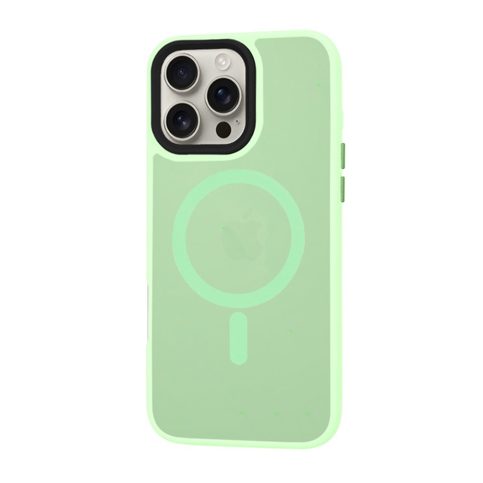 Husa pentru iPhone 16 Pro Max, SKYDDAR INNOVATION, HaloFrost MagSafe, Antisoc, set cu sticker, Verde deschis - 2 | YEO