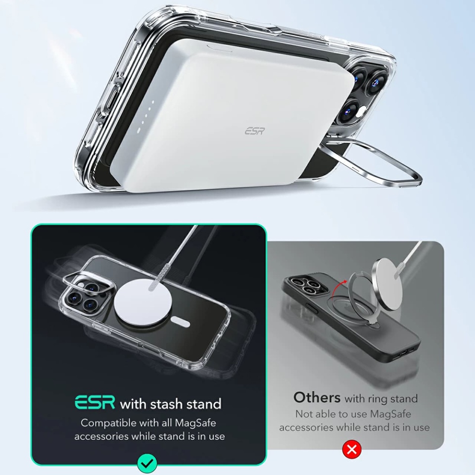 Husa pentru iPhone 16 Pro Max, slim MagSafe, Classic Hybrid HaloLock Kickstand ESR - Negru frost - 3 | YEO