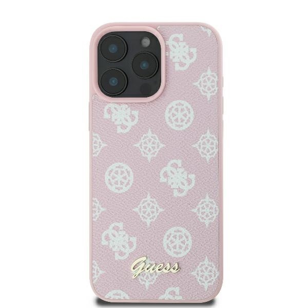 Husa pentru iPhone 16 Pro Peony Script MagSafe, Guess - Roz - 2 | YEO