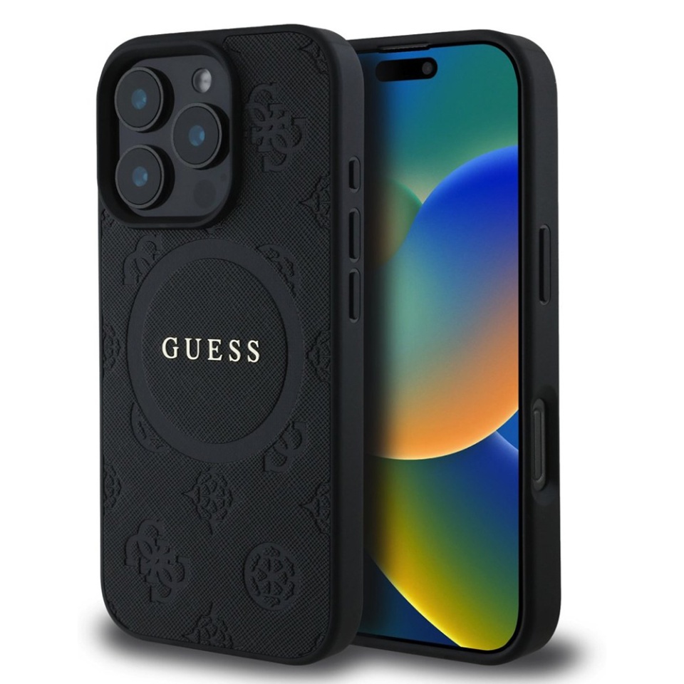 Husa pentru iPhone 16 Pro Saffiano MagSafe, Guess - Negru
