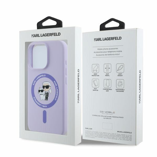 Husa pentru iPhone 16 Pro, Silicone MagSafe, Karl Lagerfeld - Mov - 3 | YEO