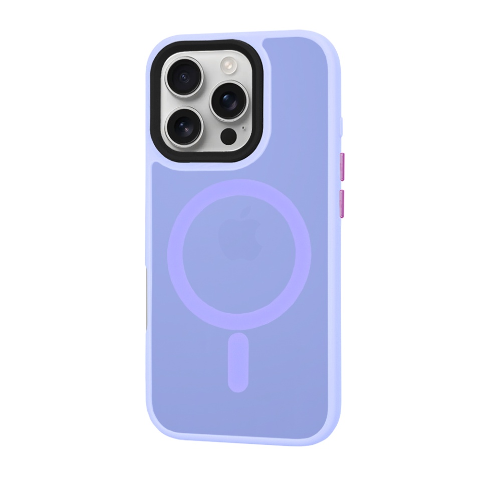 Husa pentru iPhone 16 Pro, SKYDDAR INNOVATION, HaloFrost MagSafe, Antisoc, set cu sticker, Mov deschis - 2 | YEO