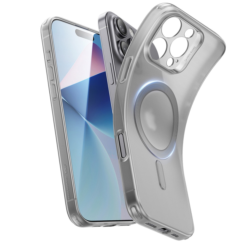Husa pentru iPhone 16 Pro, slim MagSafe, ESR Zero HaloLock - Gri