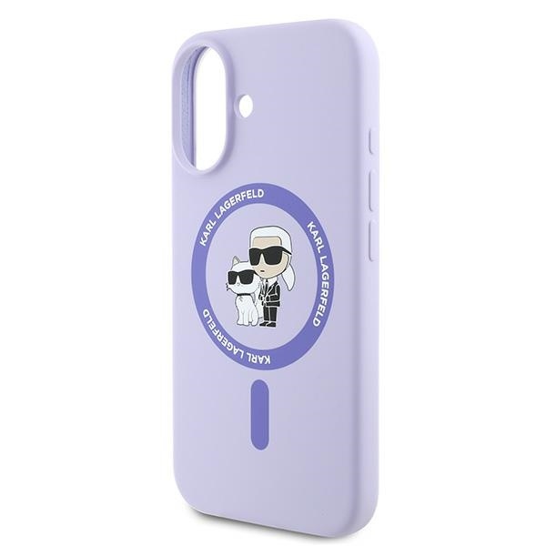 Husa pentru iPhone 16, Silicone MagSafe, Karl Lagerfeld - Mov - 3 | YEO