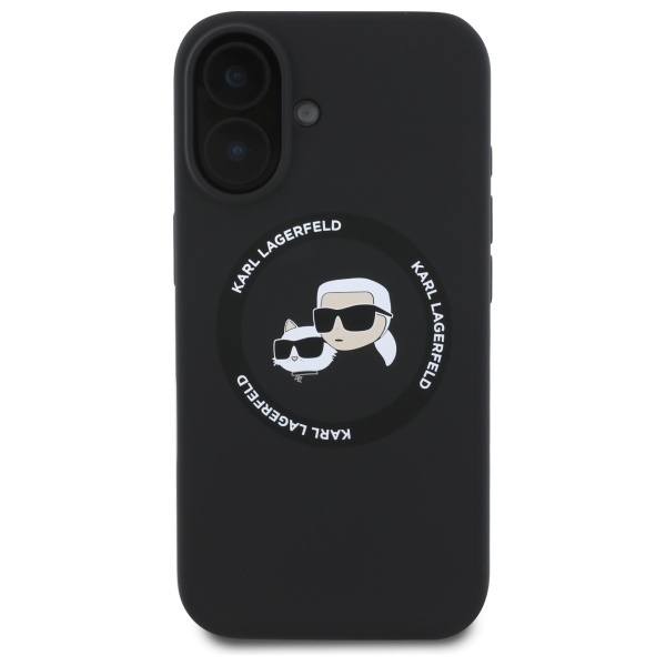 Husa pentru iPhone 16, Silicone MagSafe, Karl Lagerfeld - Negru - 1 | YEO