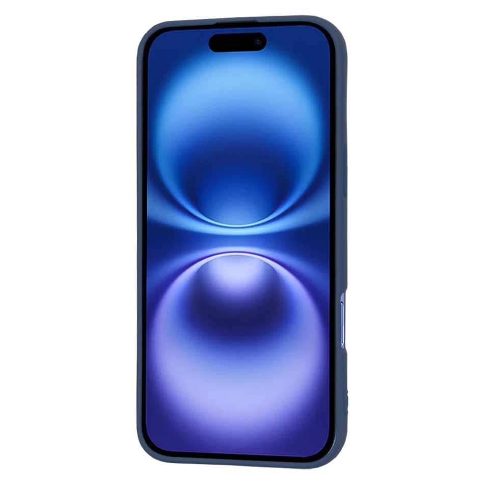 Husa pentru iPhone 16, SKYDDAR INNOVATION, din Silicon Catifelat, SoftElegance , Bleumarin, set cu sticker - 1 | YEO