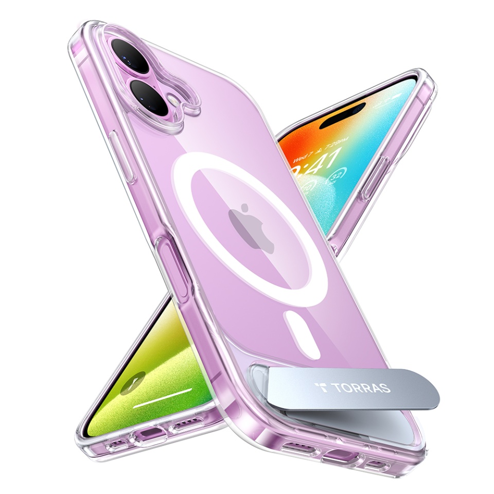 Husa pentru iPhone 16, Torras Pstand MagSafe, Transparenta - 3 | YEO