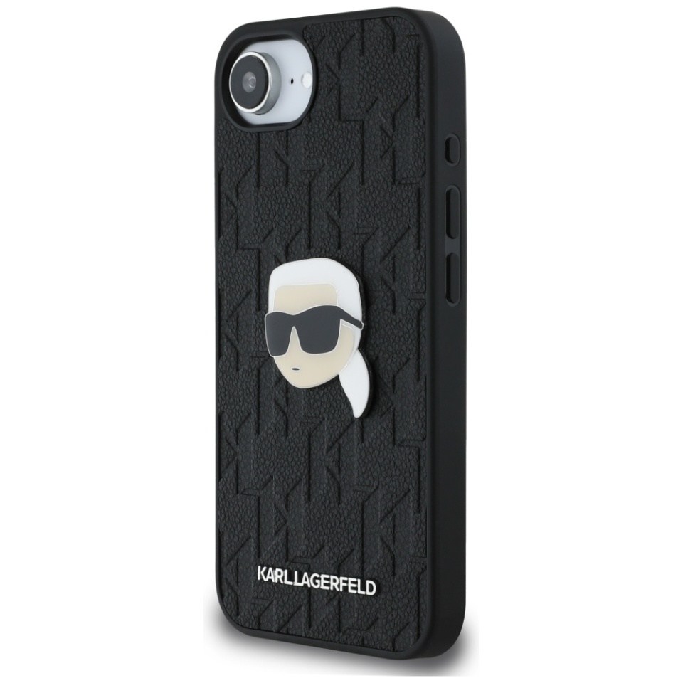 Husa pentru iPhone 16e, Hardcase Leather Monogram, Karl Lagerfeld, Kaki - 3 | YEO