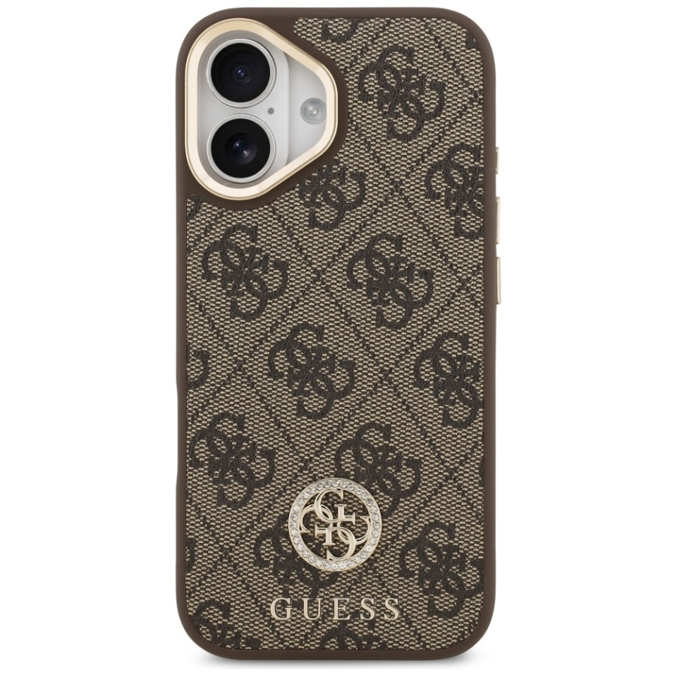 Husa pentru iPhone 17, 4G Strass Logo with Big Strap Metal Button MagSafe, Protectie Slim, Maro - 1 | YEO