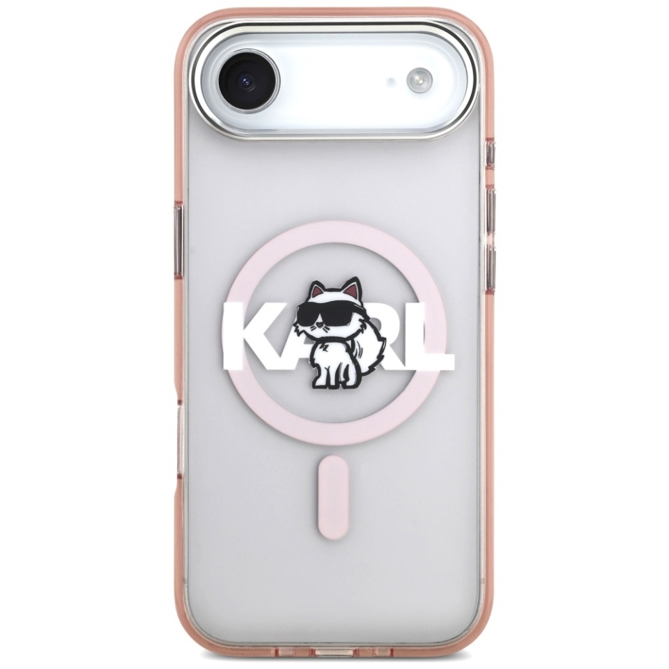 Husa pentru iPhone 17 Air, IML Glitter K&C Heads Logo MagSafe, Clear Mono Karl&Choupette - 1 | YEO