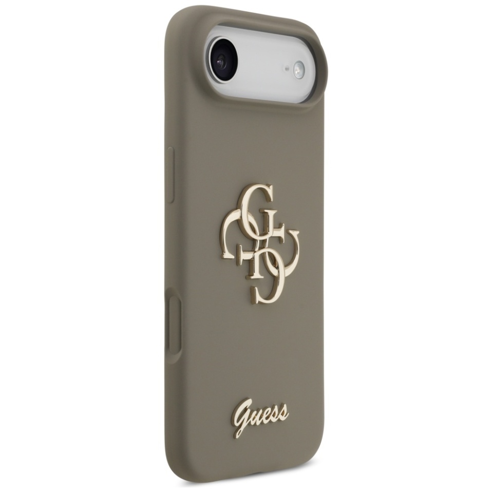 Husa pentru iPhone 17 Air, Silicone Big 4G Script, Protectie Slim, Maro - 3 | YEO