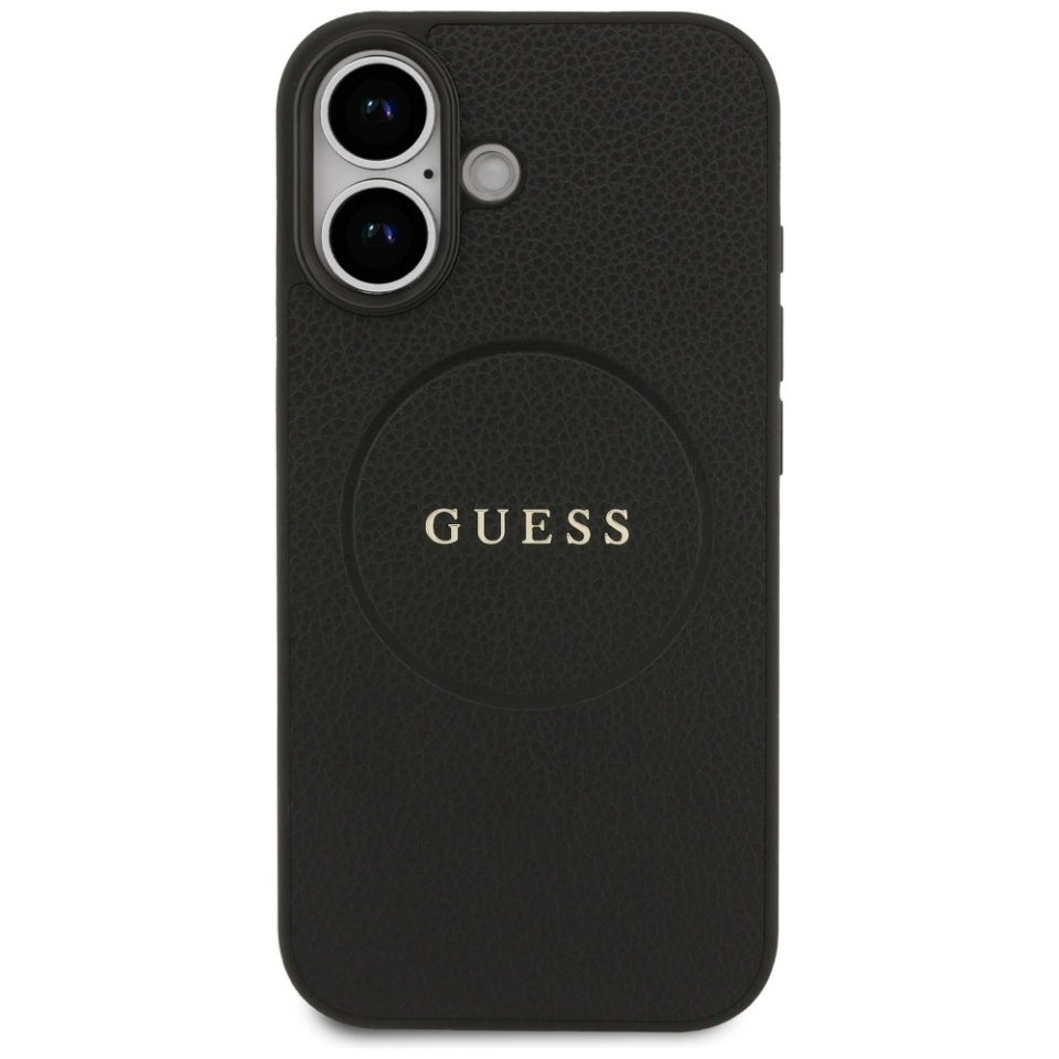 Husa pentru iPhone 17, Guess Grained Gold Ring MagSafe, Negru - 3 | YEO
