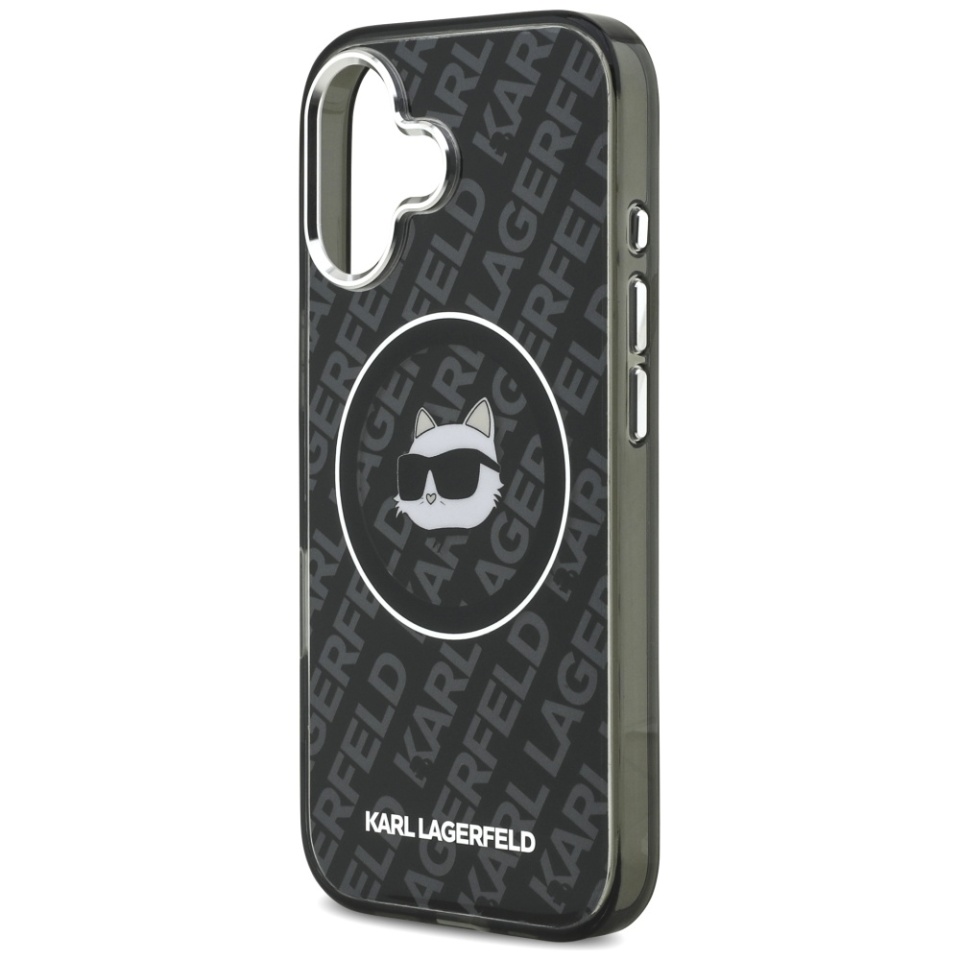 Husa pentru iPhone 17, IML Glitter K&C Heads Logo MagSafe, Clear Mono Karl&Choupette - 3 | YEO