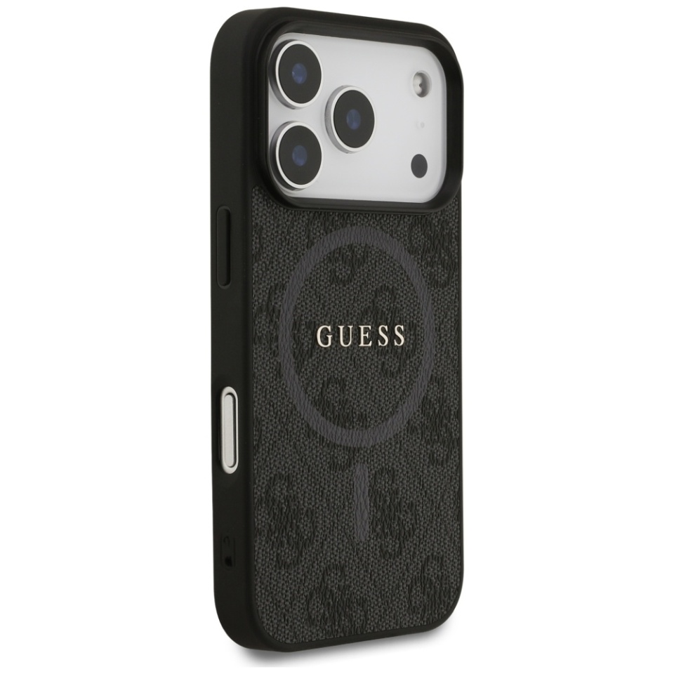 Husa pentru iPhone 17 Pro, 4G Ring Classic Logo MagSafe, Guess, Negru - 2 | YEO