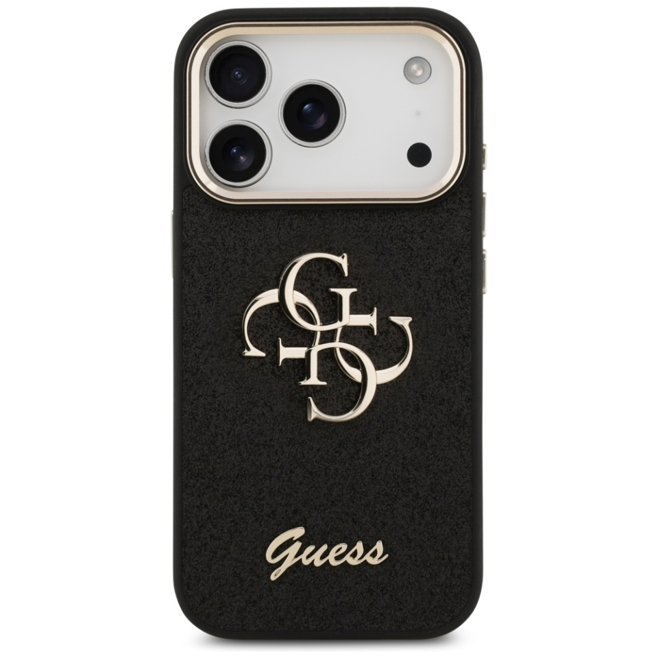 Husa pentru iPhone 17 Pro, Glitter Fixed Big 4G, Protectie Slim, Guess, Negru - 1 | YEO