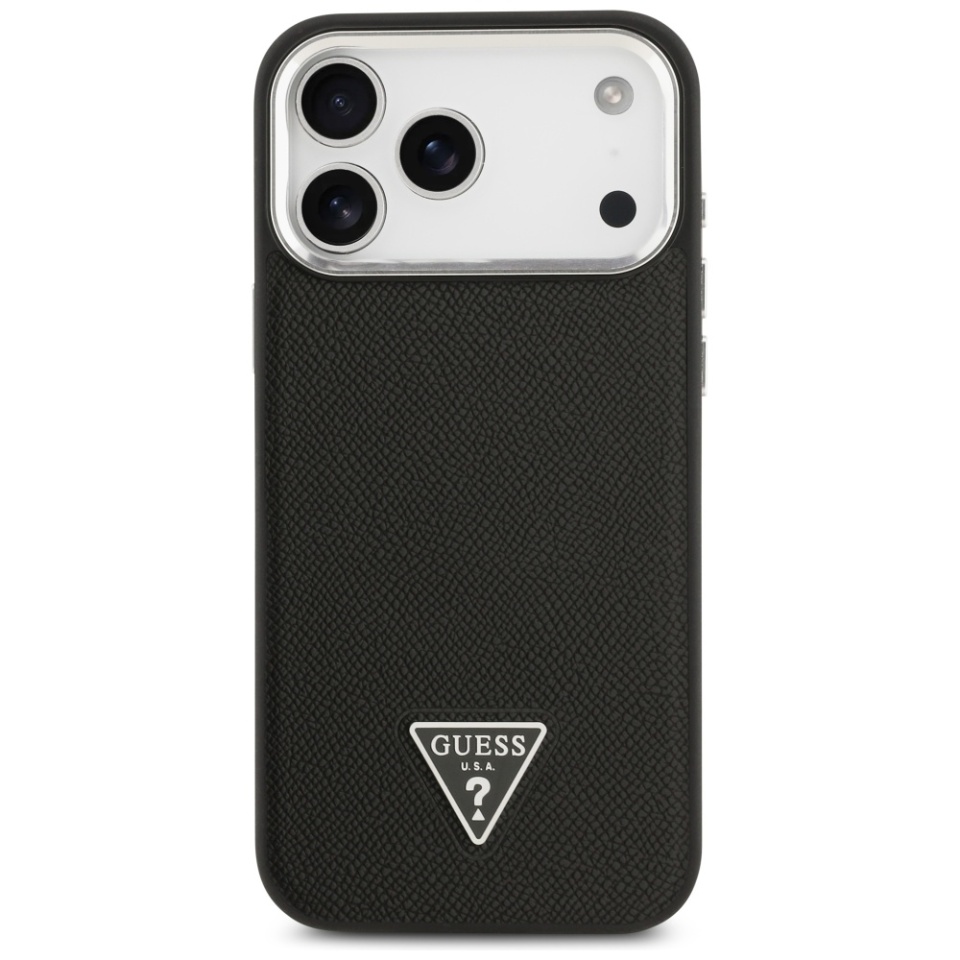 Husa pentru iPhone 17 Pro Max, Grained Triangle, Guess, Negru - 1 | YEO