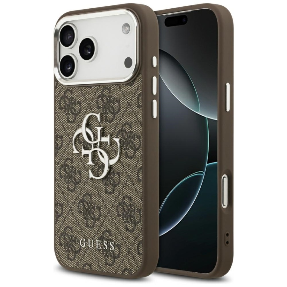Husa pentru iPhone 17 Pro Max, Guess Big 4G Logo Classic Logo, Maro