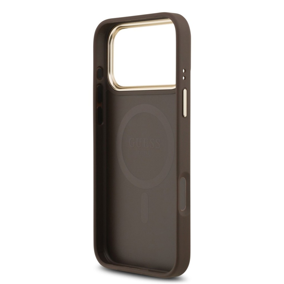 Husa pentru iPhone 17 Pro Max, Guess, Hardcase 4G Classic MagSafe, Maro - 2 | YEO