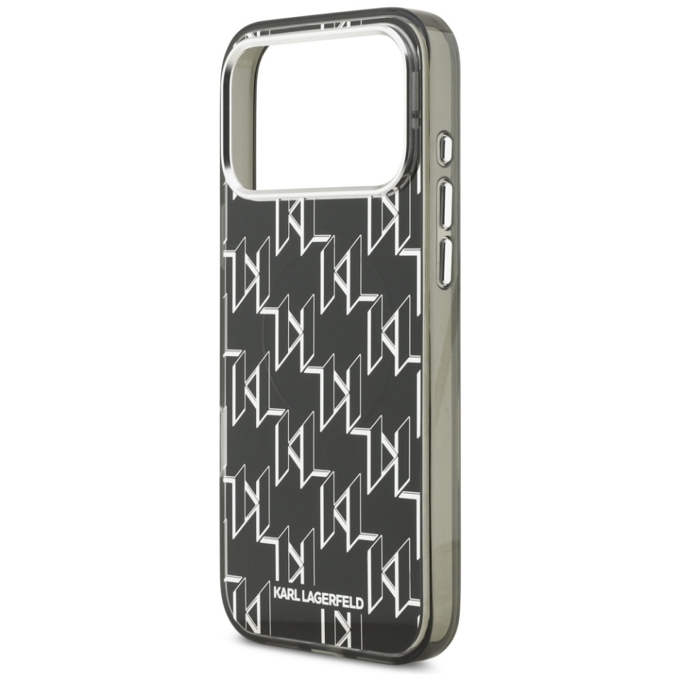 Husa pentru iPhone 17 Pro Max, IML Glitter K&C Heads Logo MagSafe, Clear Mono Karl&Choupette - 3 | YEO