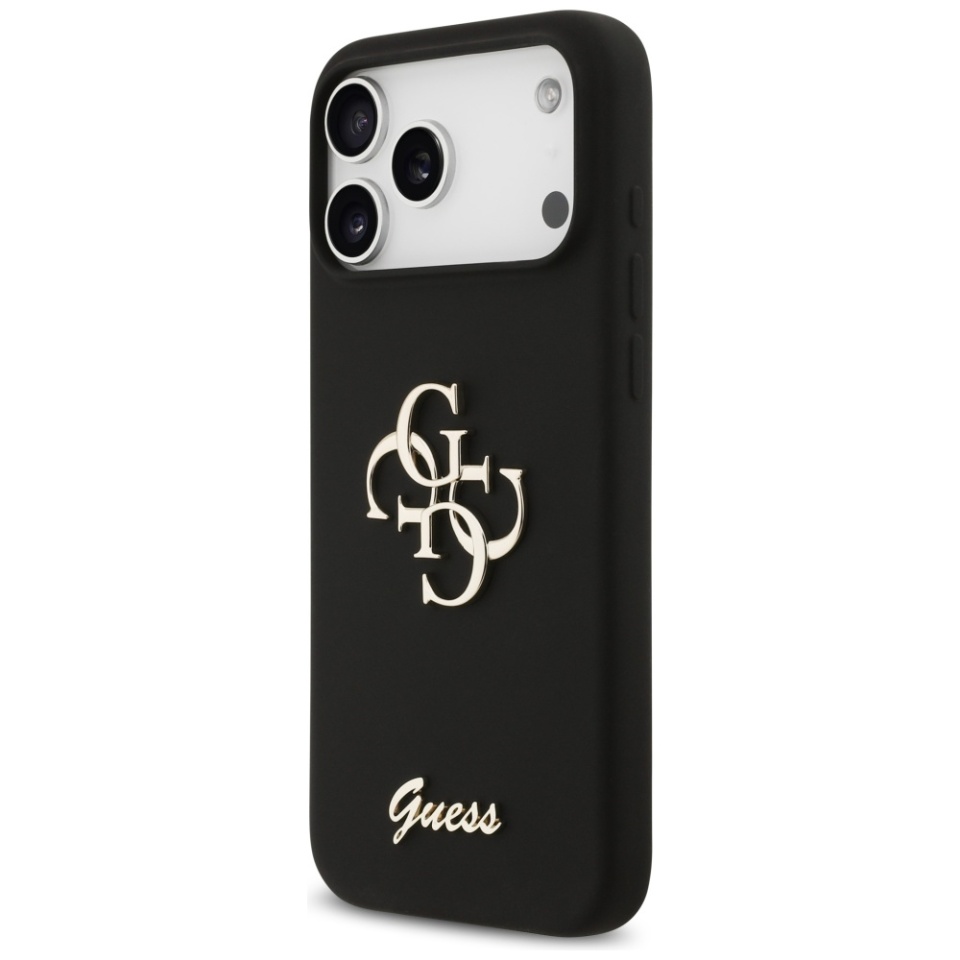 Husa pentru iPhone 17 Pro Max, Silicone Big 4G Script, Protectie Slim, Negru - 2 | YEO