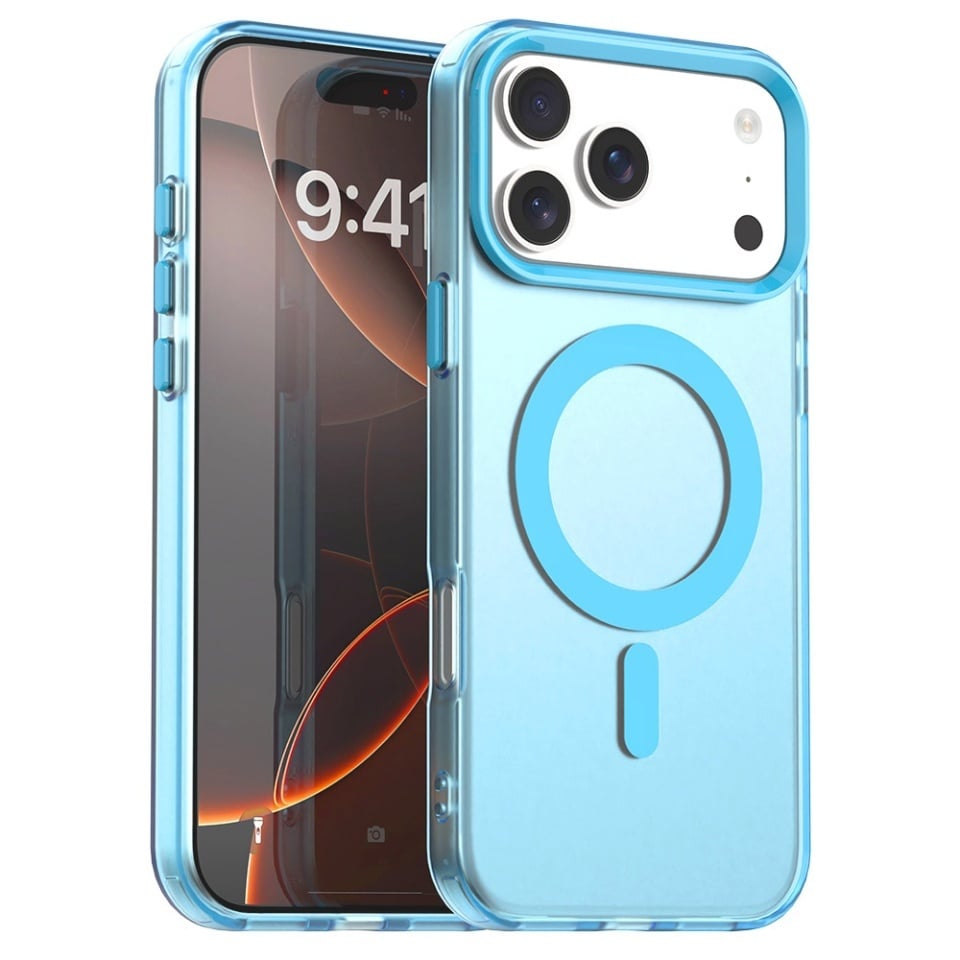 Husa pentru iPhone 17 Pro Max, SKYDDAR INOVATION, CandyCase, Magsafe, set cu sticker, Albastru