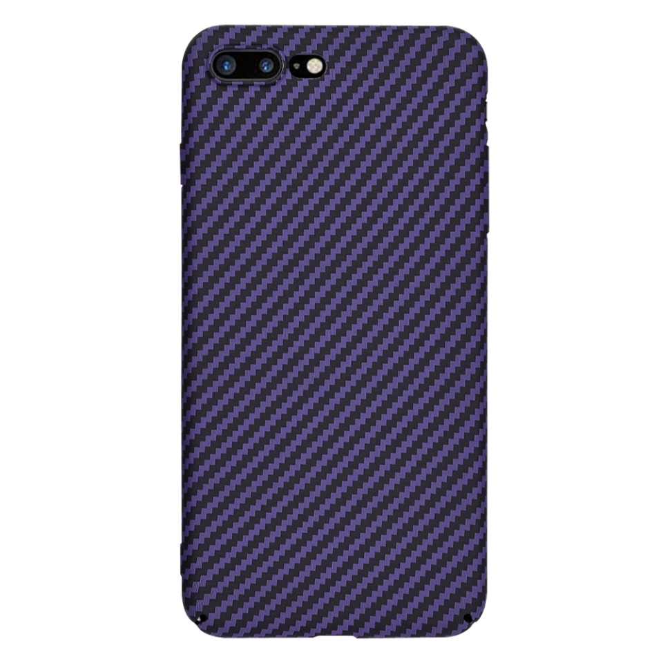 Husa pentru iPhone 8 Plus / 7 Plus, Finisaj Premium cu Textura de Carbon, Design Elegant, SKDR CarbonFlex - Mov - 2 | YEO