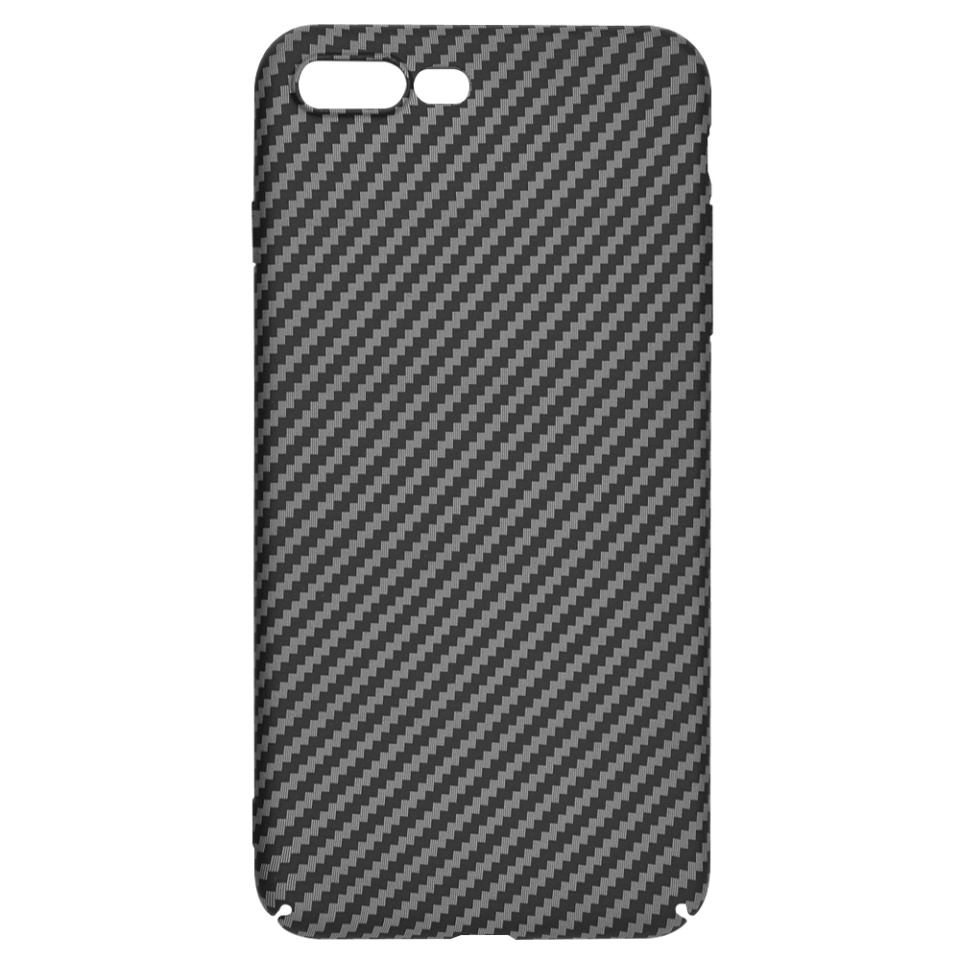 Husa pentru iPhone 8 Plus / 7 Plus, Finisaj Premium cu Textura de Carbon, Design Elegant, SKDR CarbonFlex - Negru - 3 | YEO